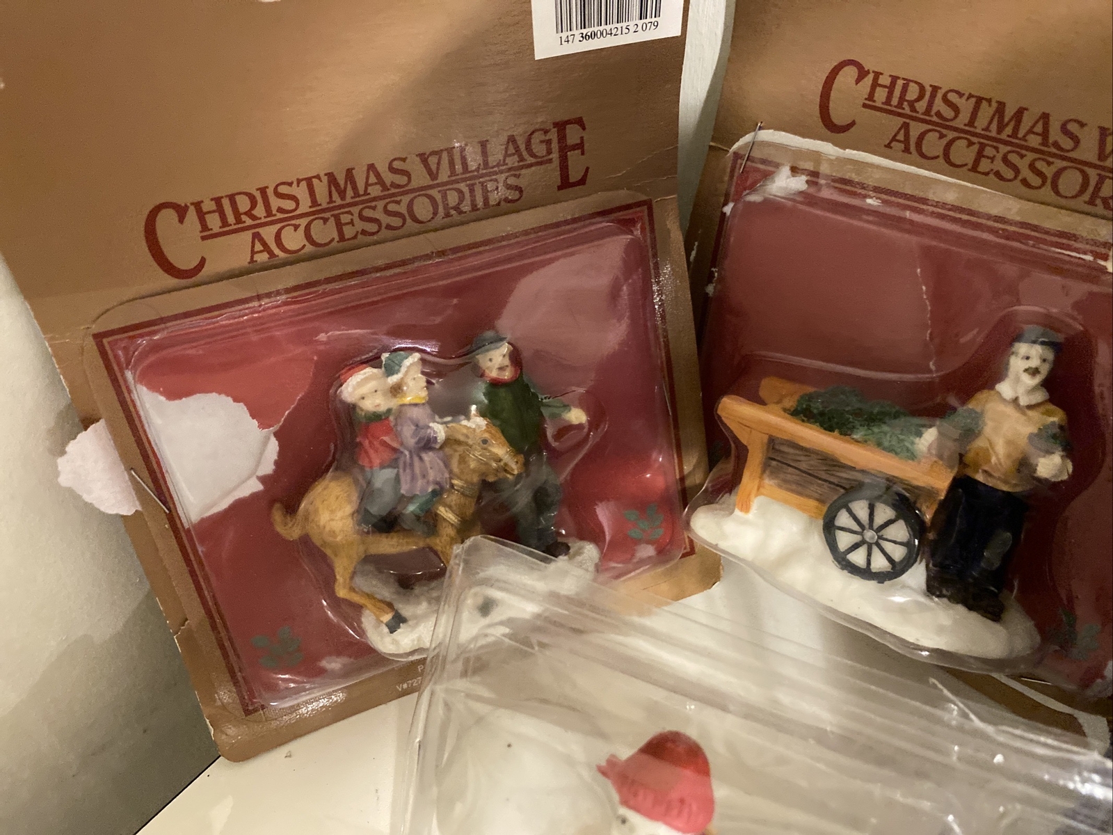 Christmas Village Accessories People Lamp Fence Ice Skate Pond Santa Snow Man