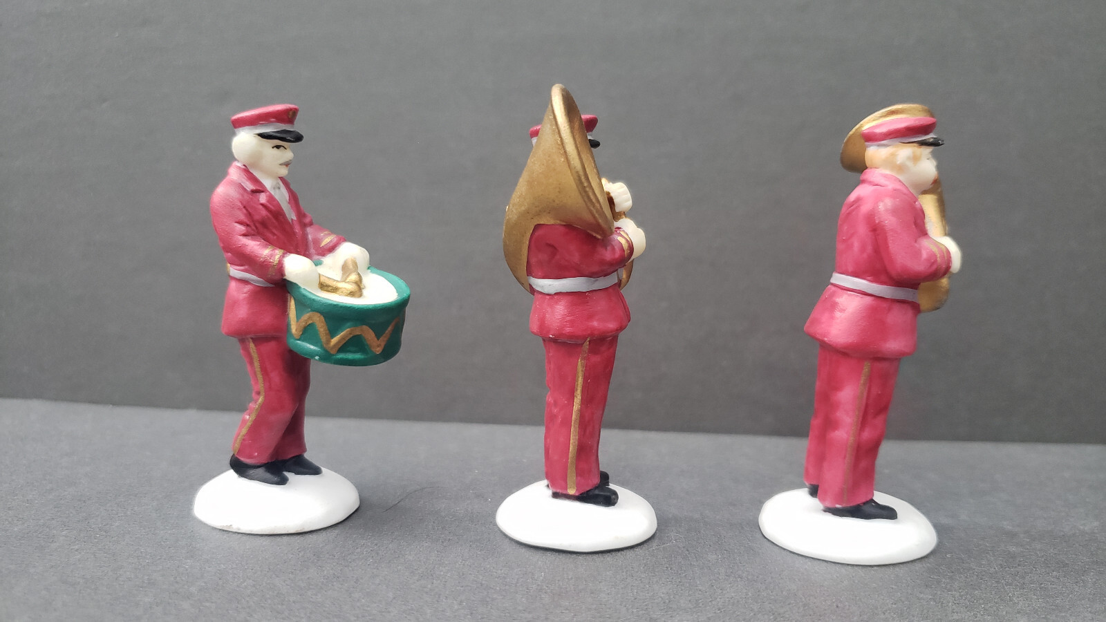 Dept. 56 Salvation Army Band Figurines Drummer Horn Tuba 59854 Incomplete *READ*