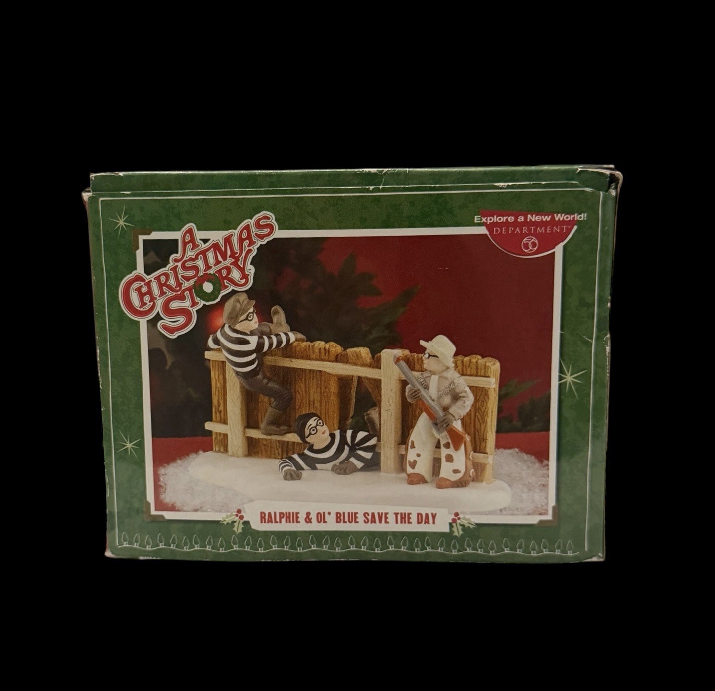 A Christmas Story Movie Dept 56 Figurine Ralphie and Ol’ Blue Nostalgia Retro 2”
