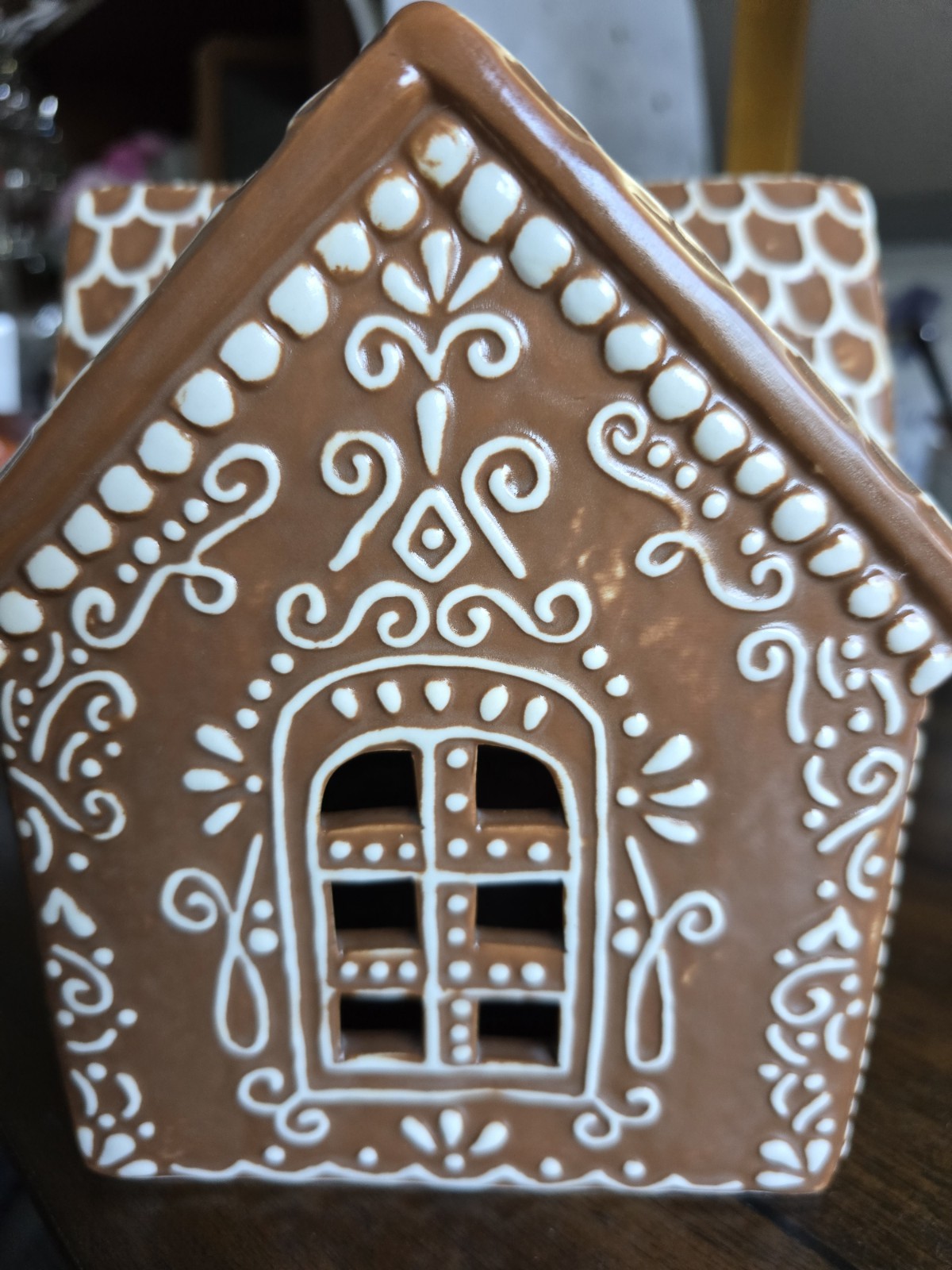 Pottery Barn NIB Gingerbread Village House Wide Ceramic , NIB, Free Ship!