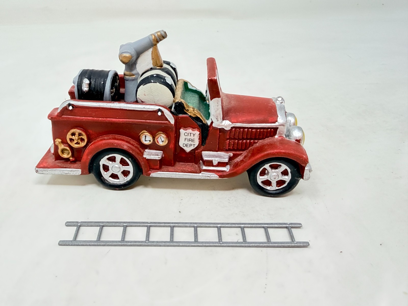 Department 56 Christmas In The City Fire Truck and Car Lot