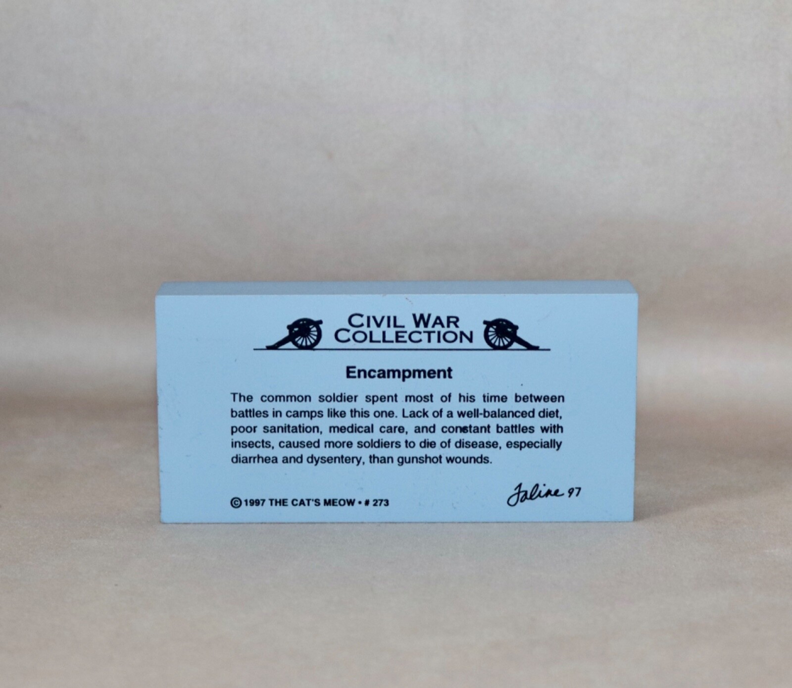 Civil War Collection ~ Encampment ~ 1997 Faline Cats Meow Shelf Sitter Accessory