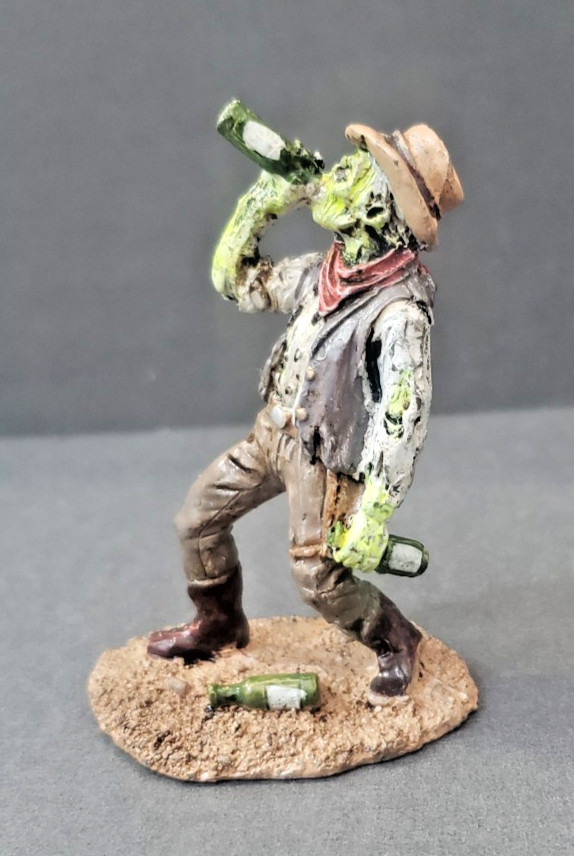 *RARE* Lemax Spooky Town Drunken Ghoul Halloween Skeleton Cowboy Figurine 2010