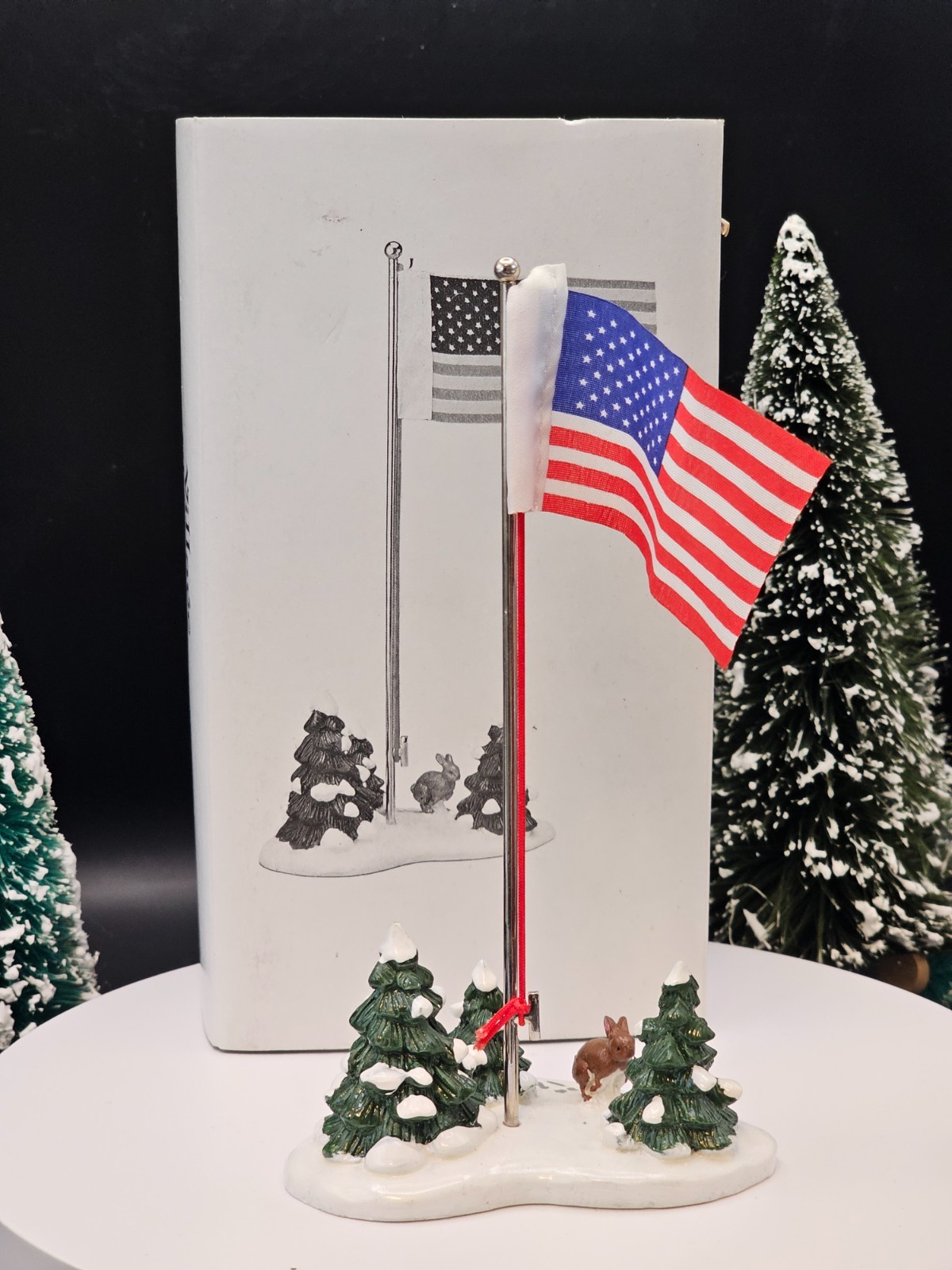 Department 56 Snow Village Flag Pole 51772 Holiday Patriotic With Box