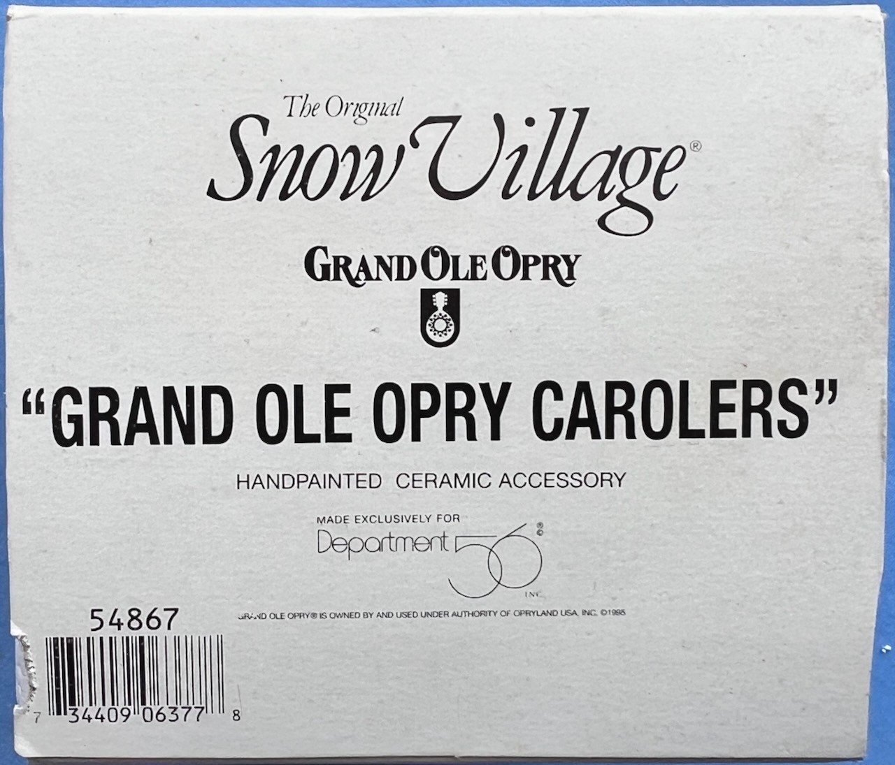 Department 56 Snow Village Grand Ole Opry Carolers #54867 Mint