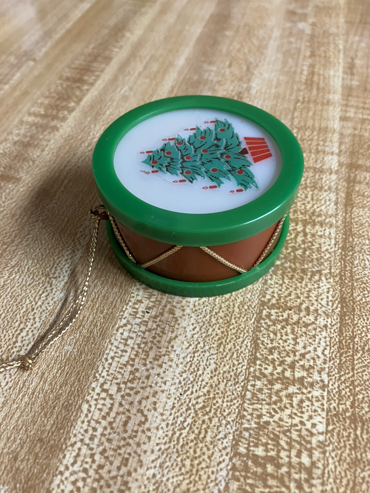 Vintage DRUM Christmas Tree Light Cover ORNAMENT 2.5” 1970s