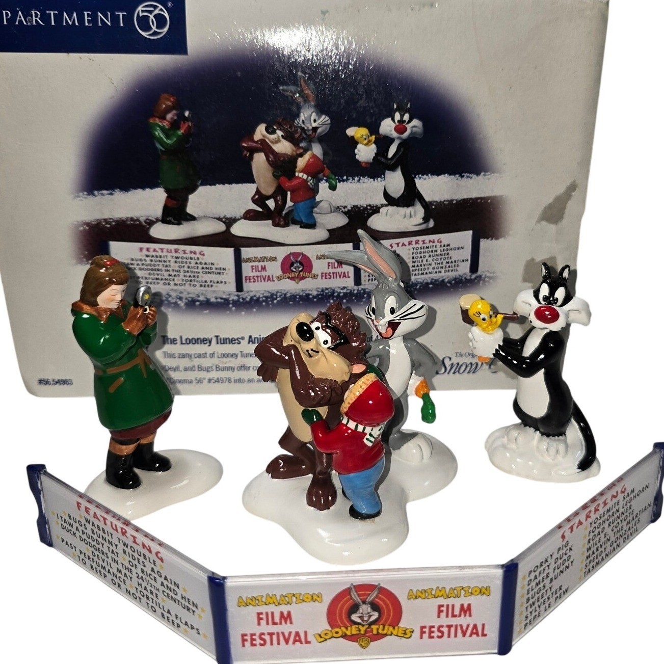 Department 56 Looney Tunes ANIMATION FILM FESTIVAL Set of 4 New in Box