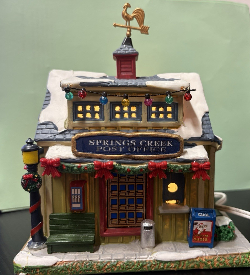 LEMAX Springs Creek Post Office Lighted Holiday Village READ