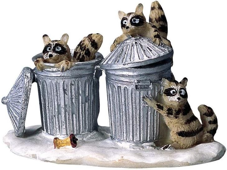 Charming Raccoon Trash Bandits for Holiday Village Displays – 1.33″ Tall