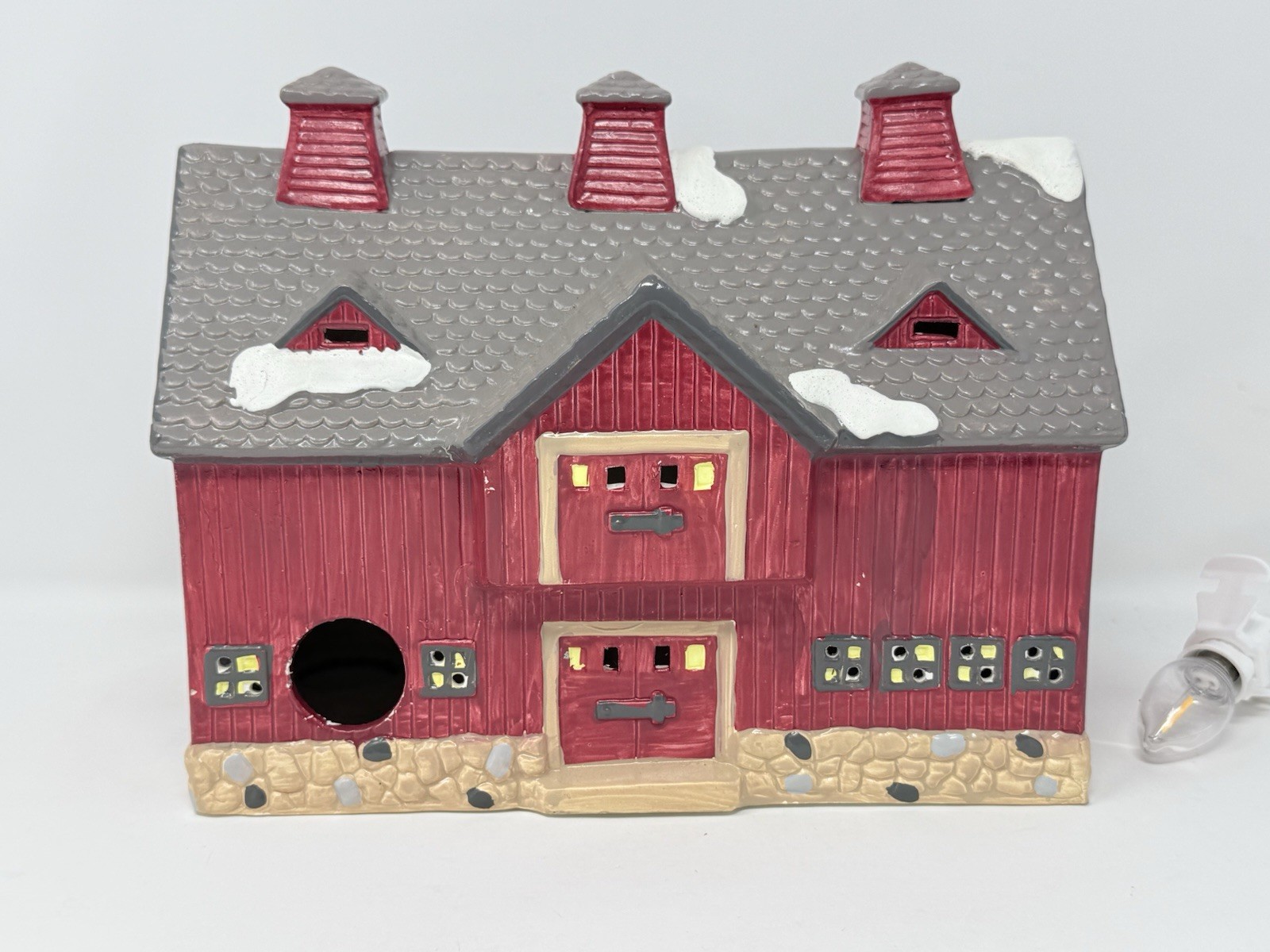 Dept 56 Snow Village 1987 RED BARN #50814 Retired 1988 With Light No Box Read