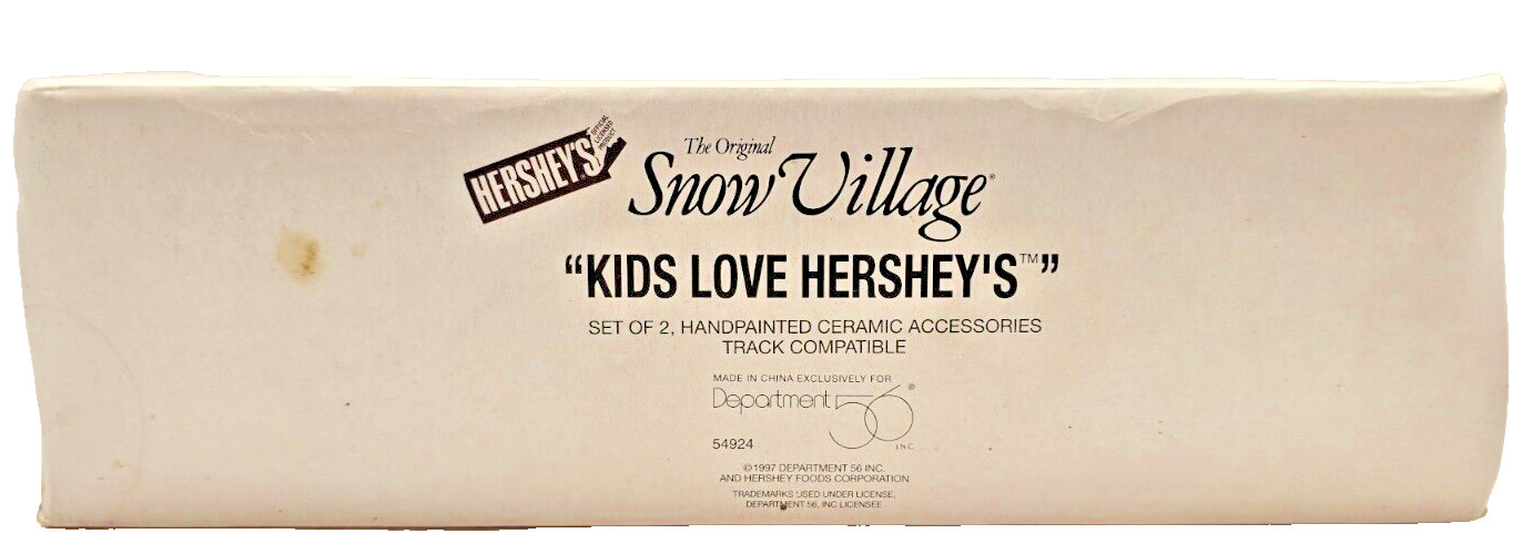 Dept 56 Snow Village Kids Love Hershey’s #54924 Set of 2 in Original Box