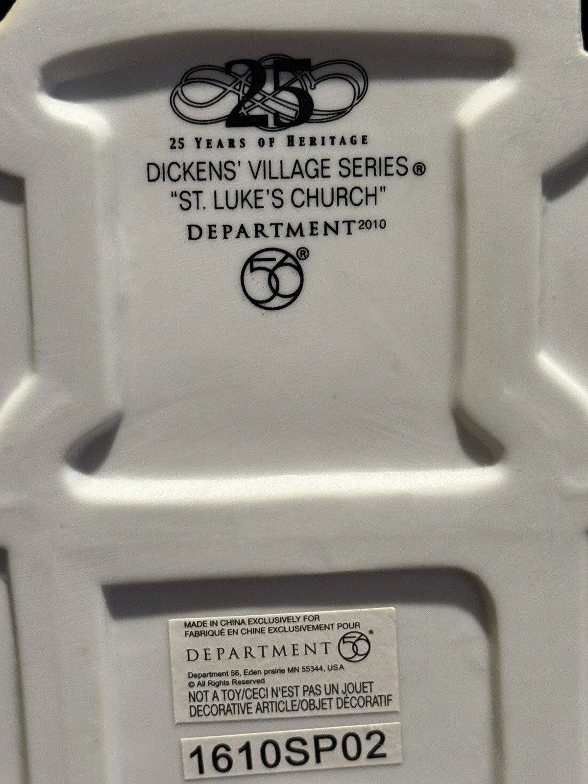 Dept 56 Dickens Village 25th Anniversary Series St Luke’s Church Rare