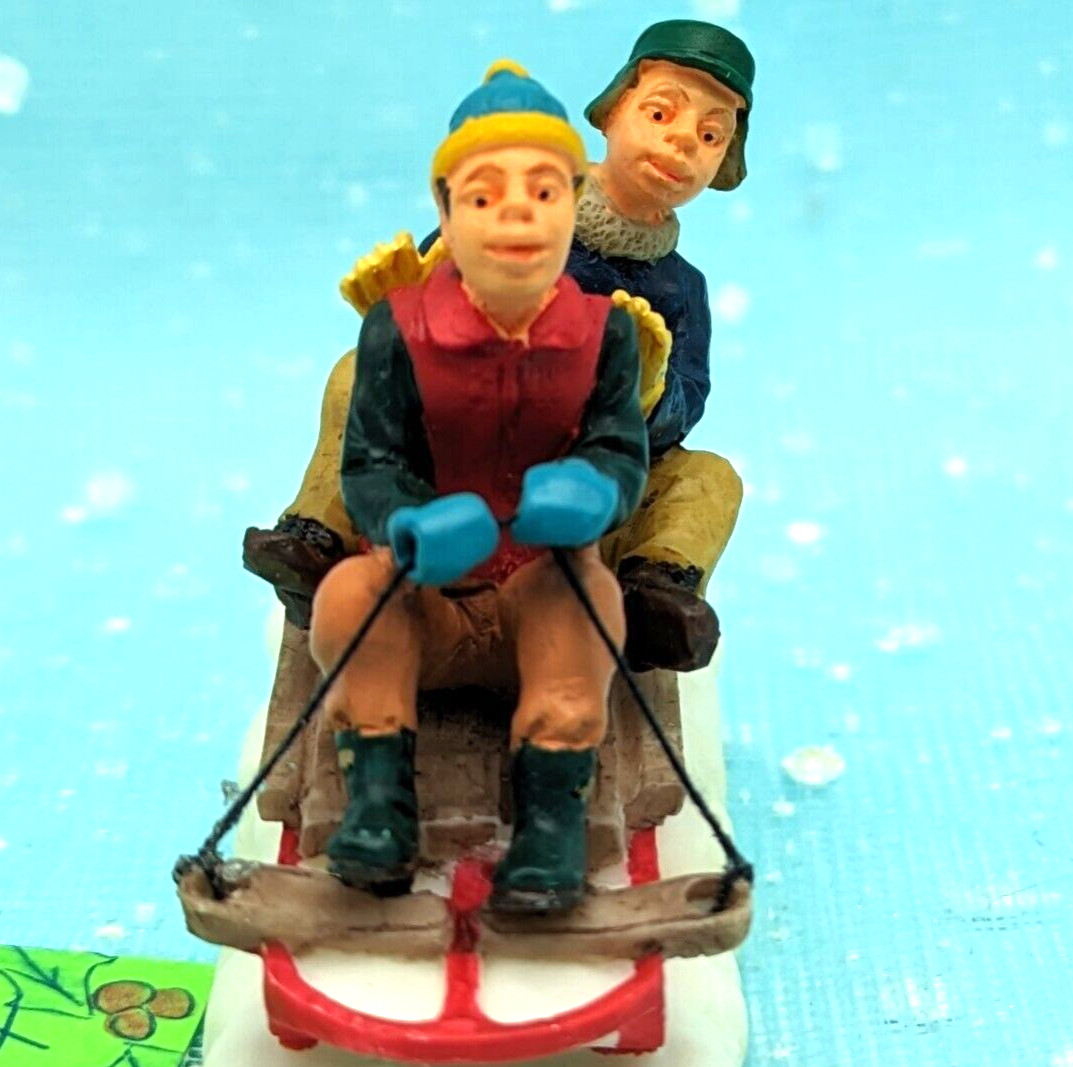 Lemax Sledding Gramps boy Grandpa 92359 Christmas Village Figure NO BOX INV207