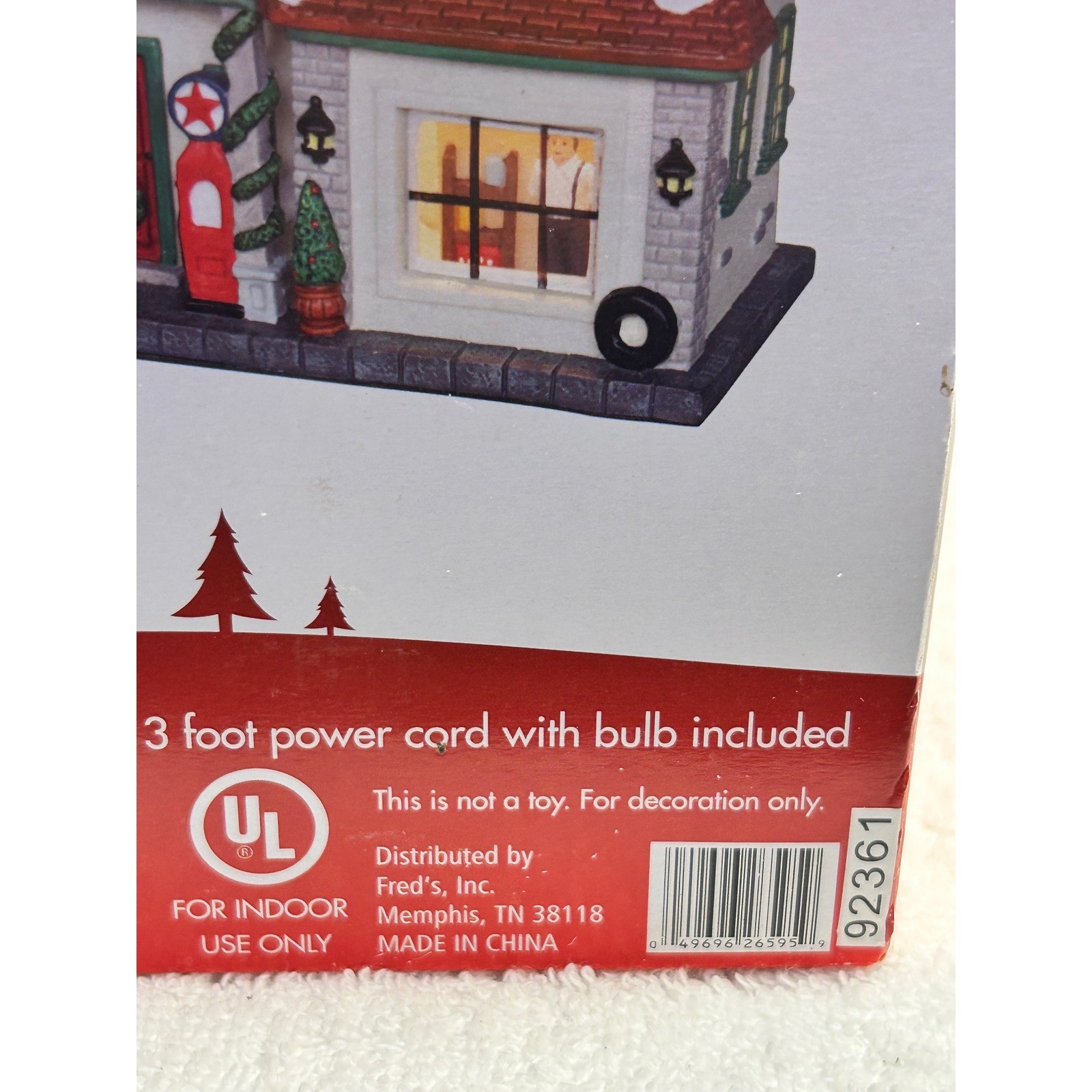 Victorian Traditions Gas Station Mainstreet Illuminated Porcelain Village House