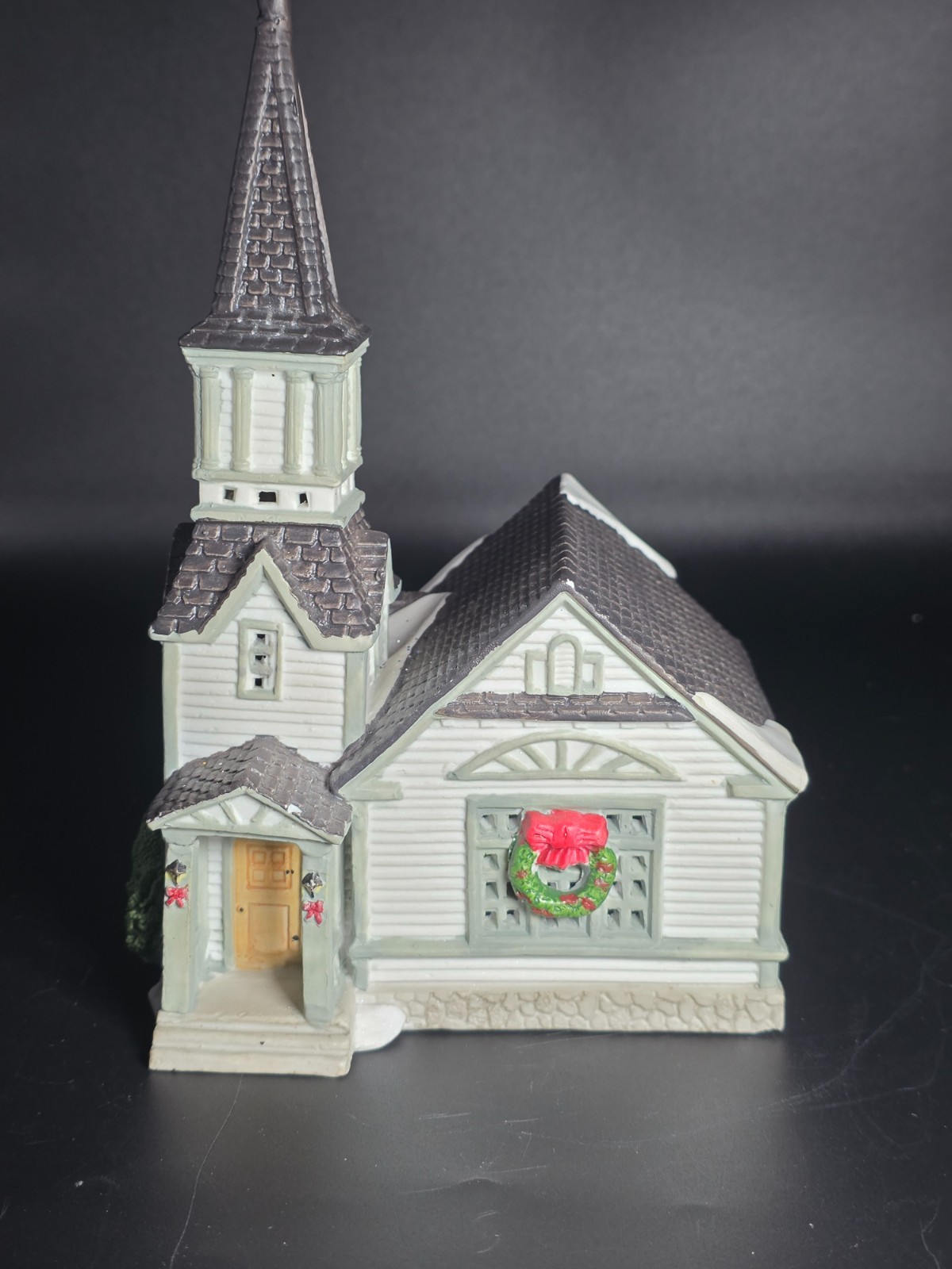 Porcelain Lighted Church Christmas Village by Lemax Dickensvale 1994
