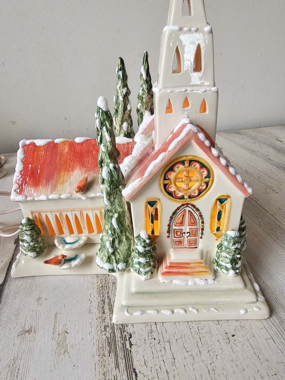 Vintage Walter brockmann revised steeple Church musical house chapel Xmas