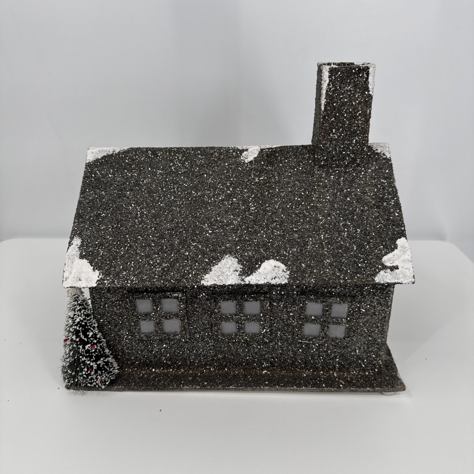 Christmas Cardboard Glitter House Holiday Decor Whimsygoth Glitter Light up