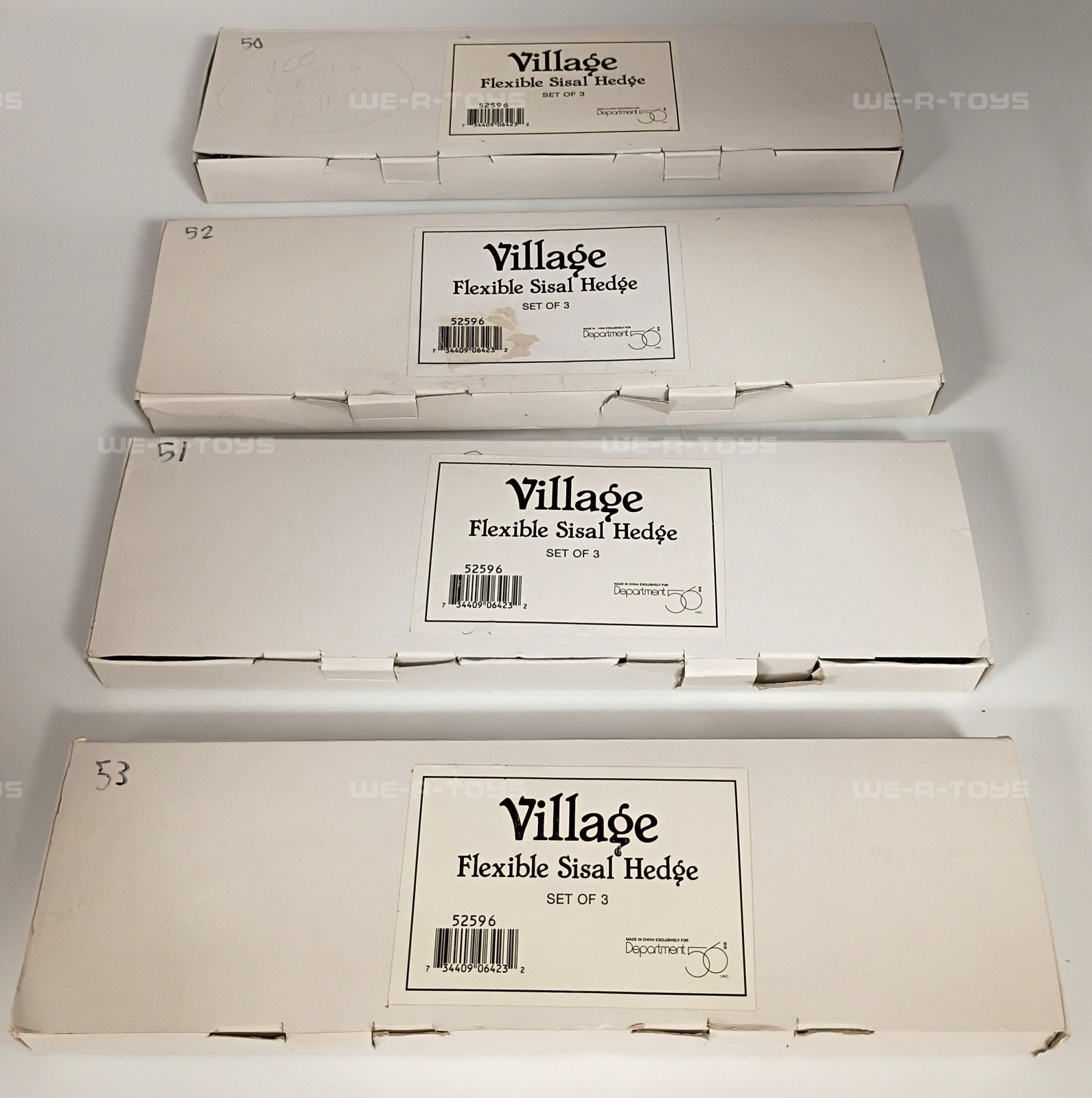 Department 56 Village Accessory Flexible Sisal Hedge Setof3 No 52596 Lotof4