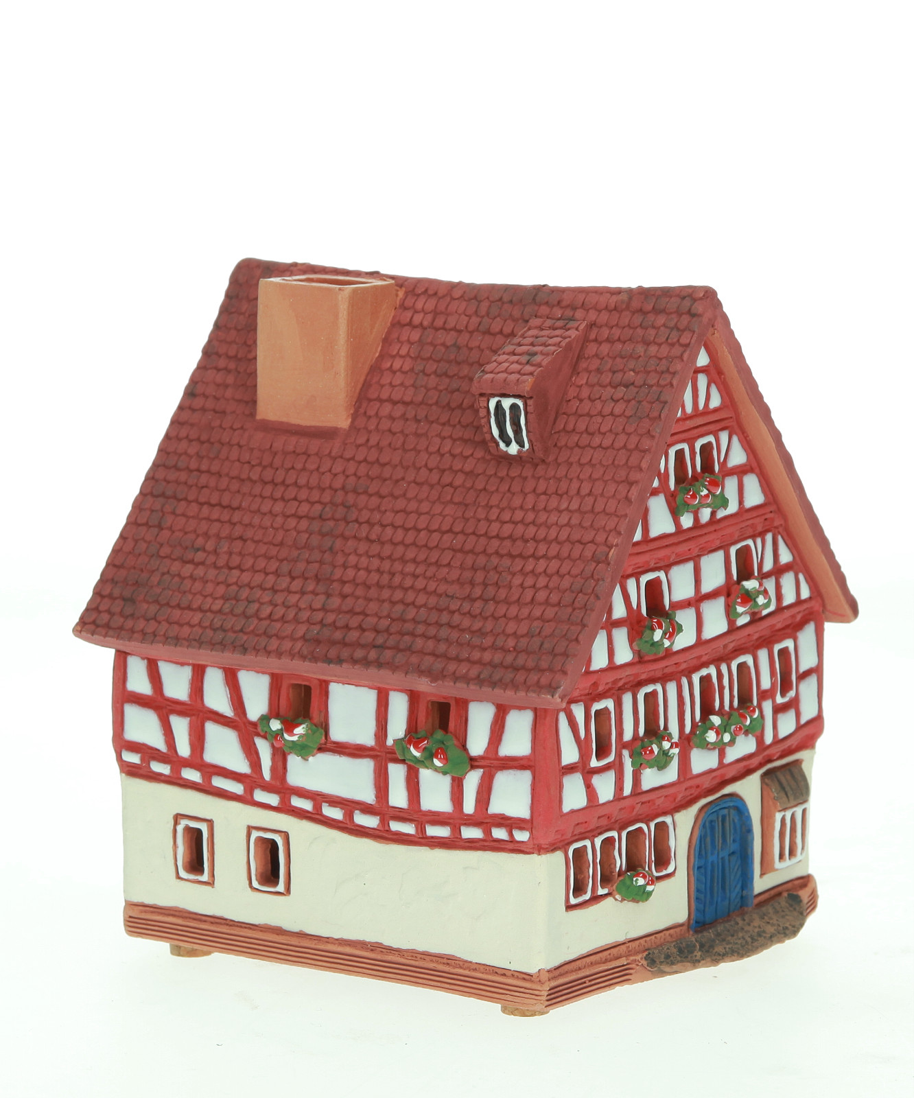 Ceramic Tea Light Holder Schlitz House Miniature Replica H12cm Midene Handmade