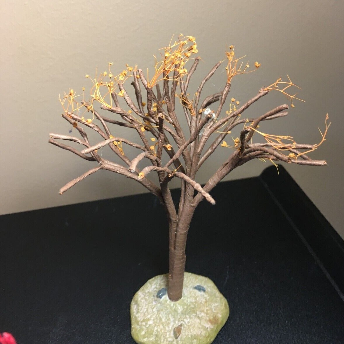 **Vintage LEMAX AUTUMN FALL HALLOWEEN TREES SET OF FIVE MAPLE MULBERRY RED ORG**