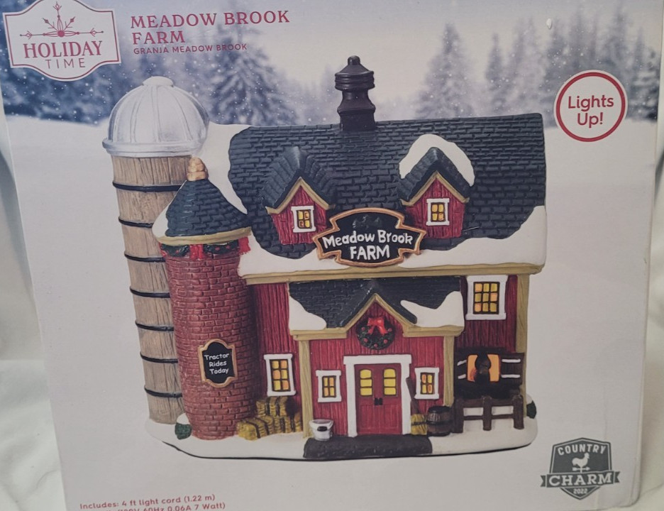 Holiday Time Meadow Brook Farm Christmas Village 2022 Lighted Cord Replaced