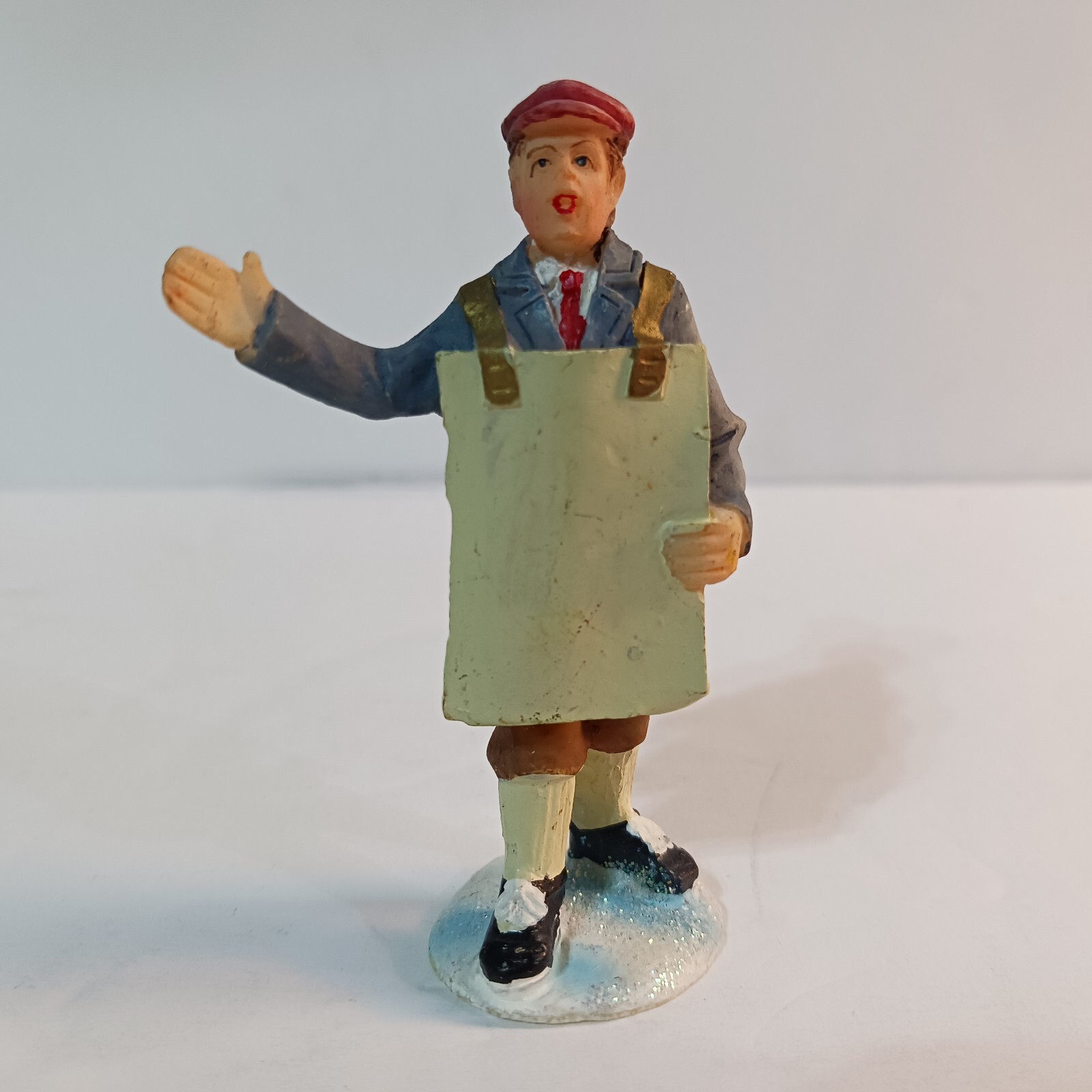 Unbranded Human Billboard Figurine Christmas Vtg 00s Early 2000s 3” Man GY Blue