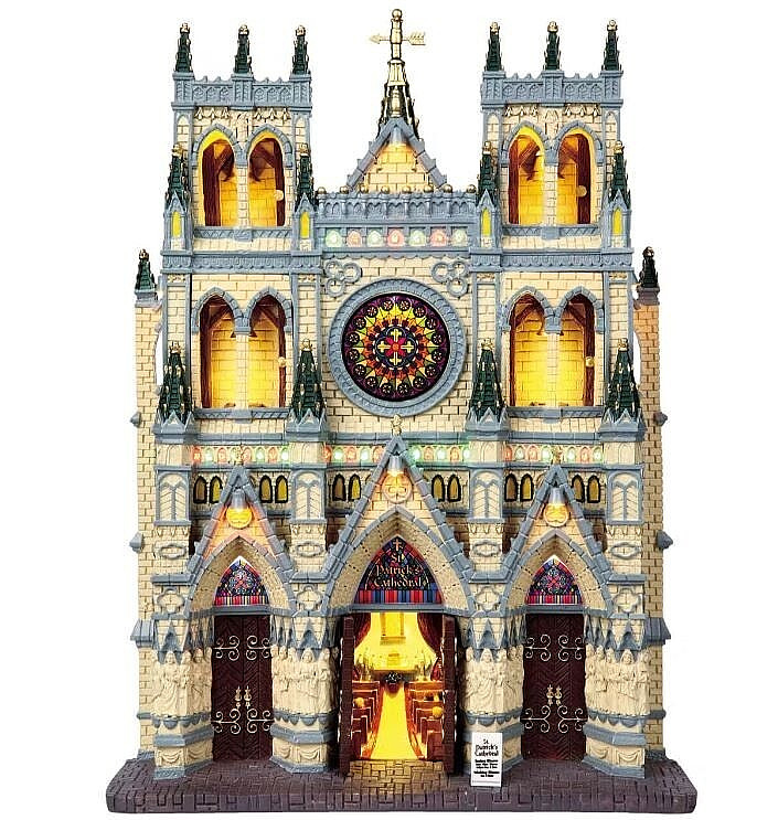 Lemax St Patricks Cathedral Facade Village Hanging Lighted Church Dublin Ireland