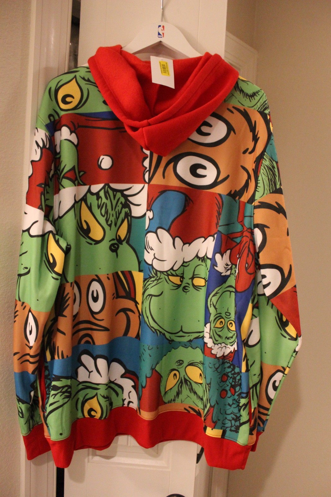 XXL Grinch-Dr. Seus-Pullover Hoodie-Jacket-Abstract Blocks-Max-Grinch-Fleece-NEW