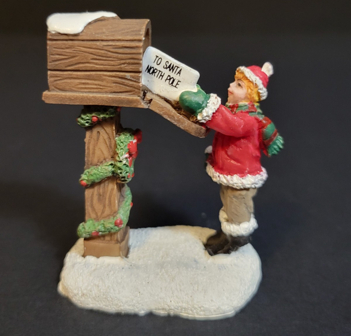 St Nicholas Square Christmas Village Mailing A Letter To Santa Claus Mailbox