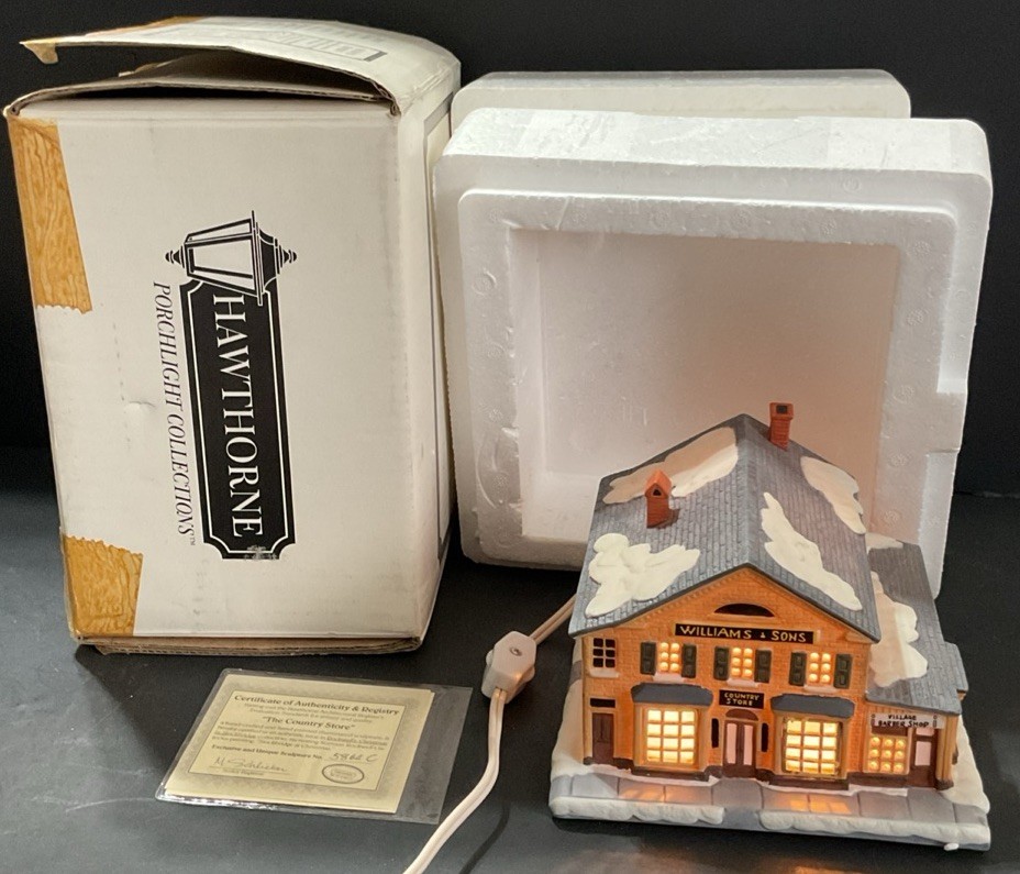Vtg 1993 Rockwell’s The Country Store Hawthorne Christmas In Stockbridge Box COA
