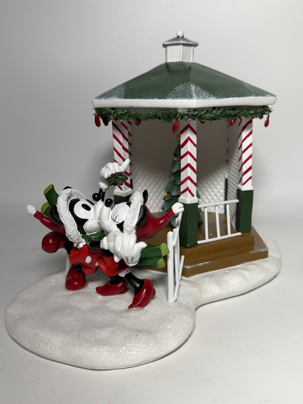Disney Mickey Mouse St. Nicholas Square Mistletoe Gazebo Handpainted Tree Lights
