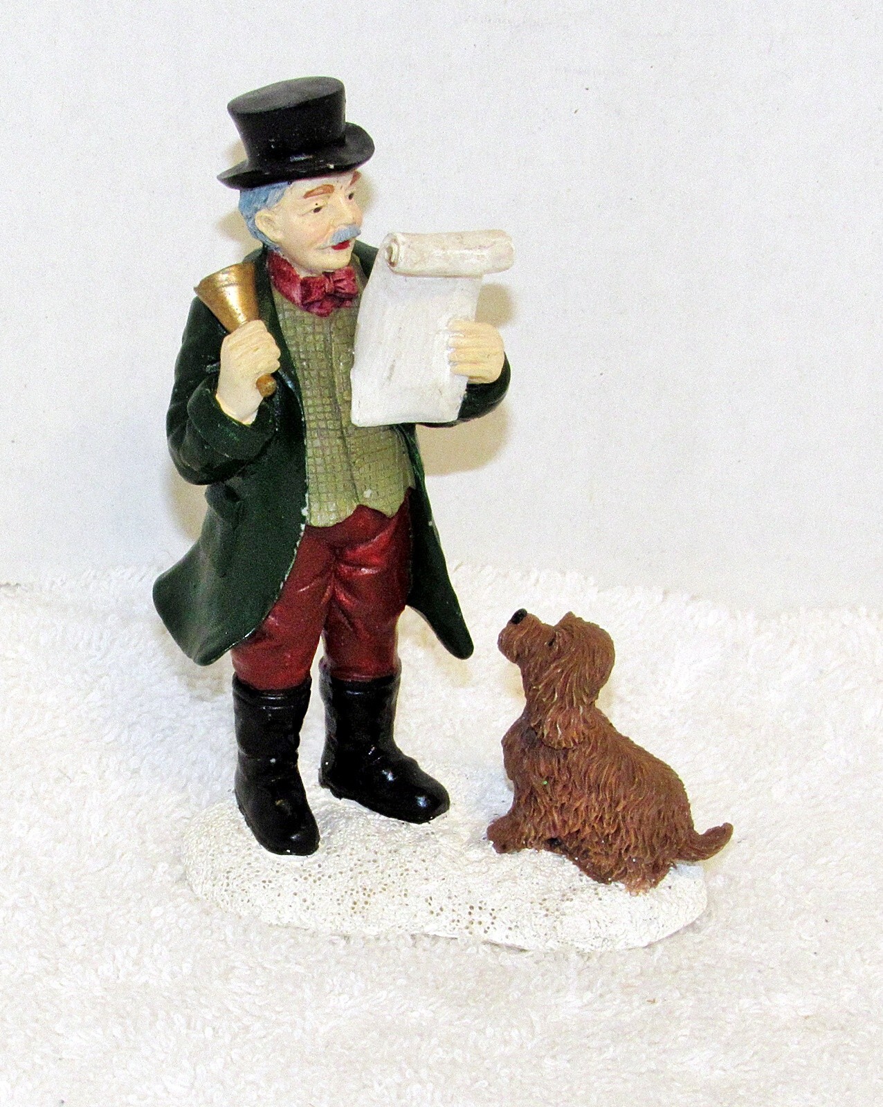 Mervyn’s Village Square 1998 Man With Dog Figurine 4 1/2 Inch