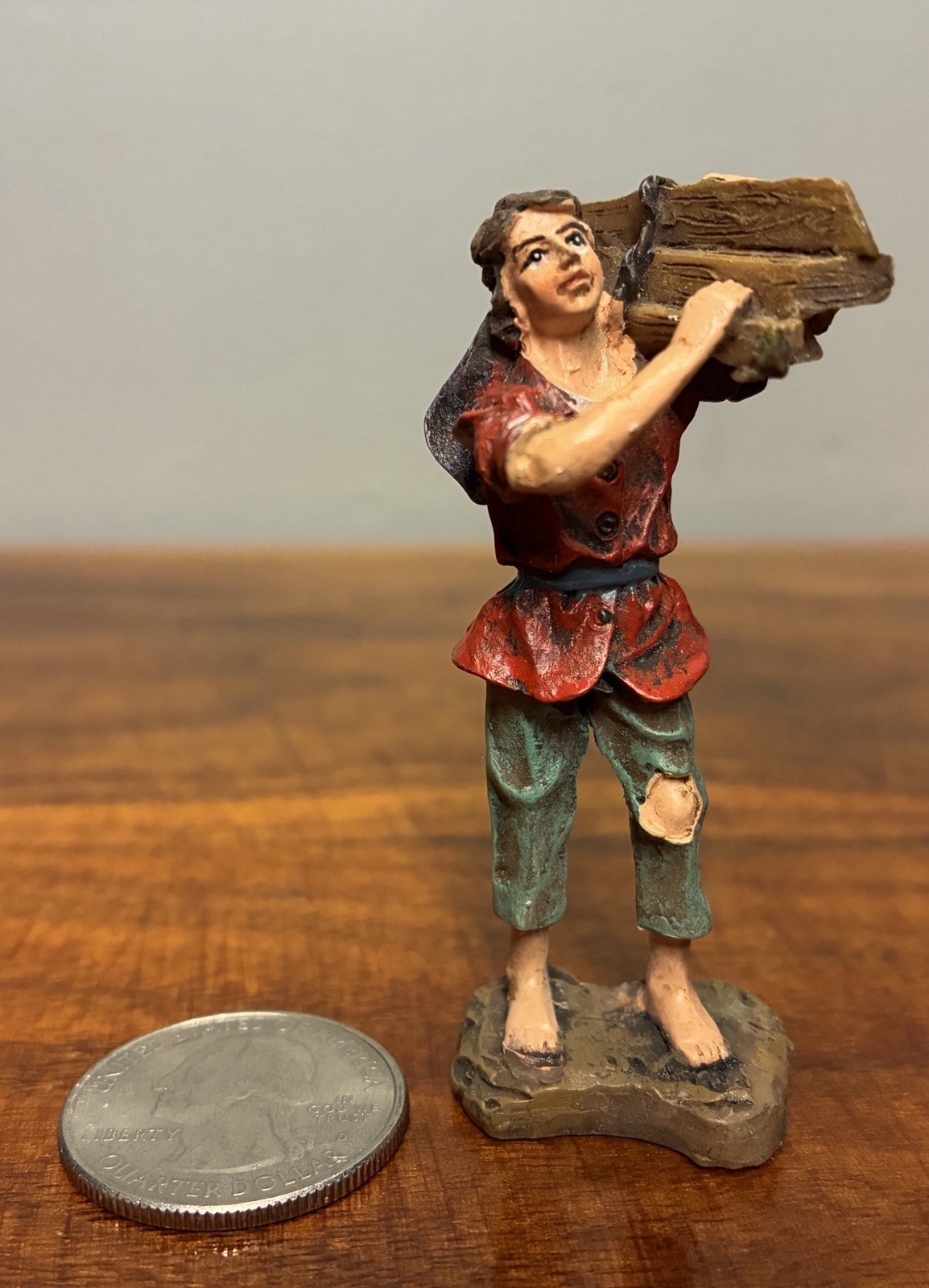 Grandeur Noel Bethlehem Village 2003 Man with Wood Nativity Replacement Figure
