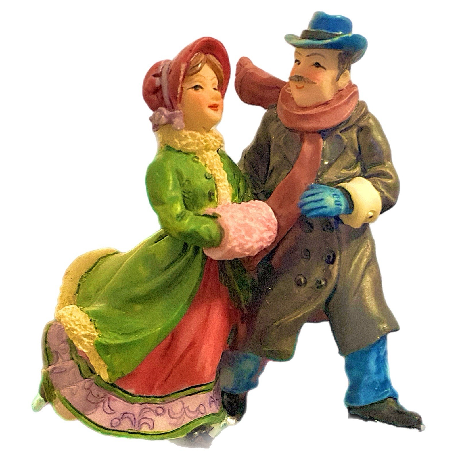 O’WELL Courting Couple Ice Skating Figurine Christmas Village Accessories