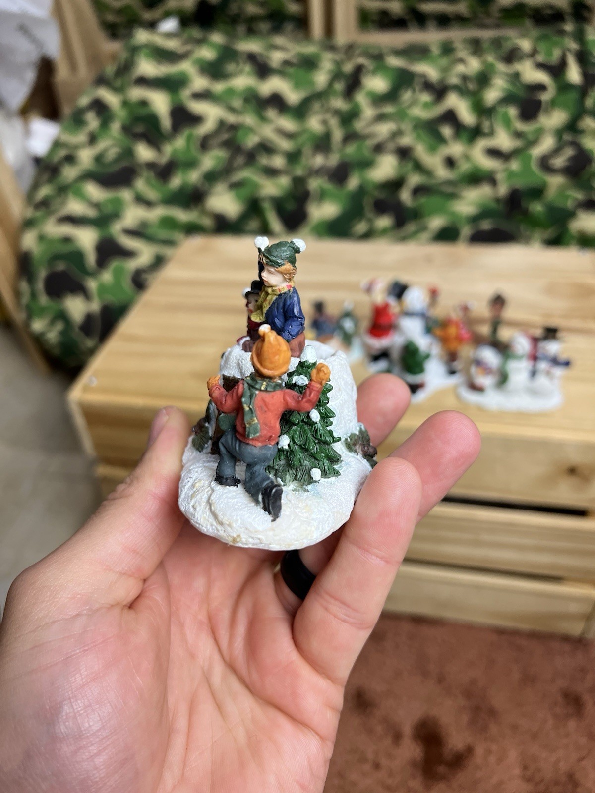 christmas village Lot Figures Displays Decorative Holiday Santa Snowman Snowball