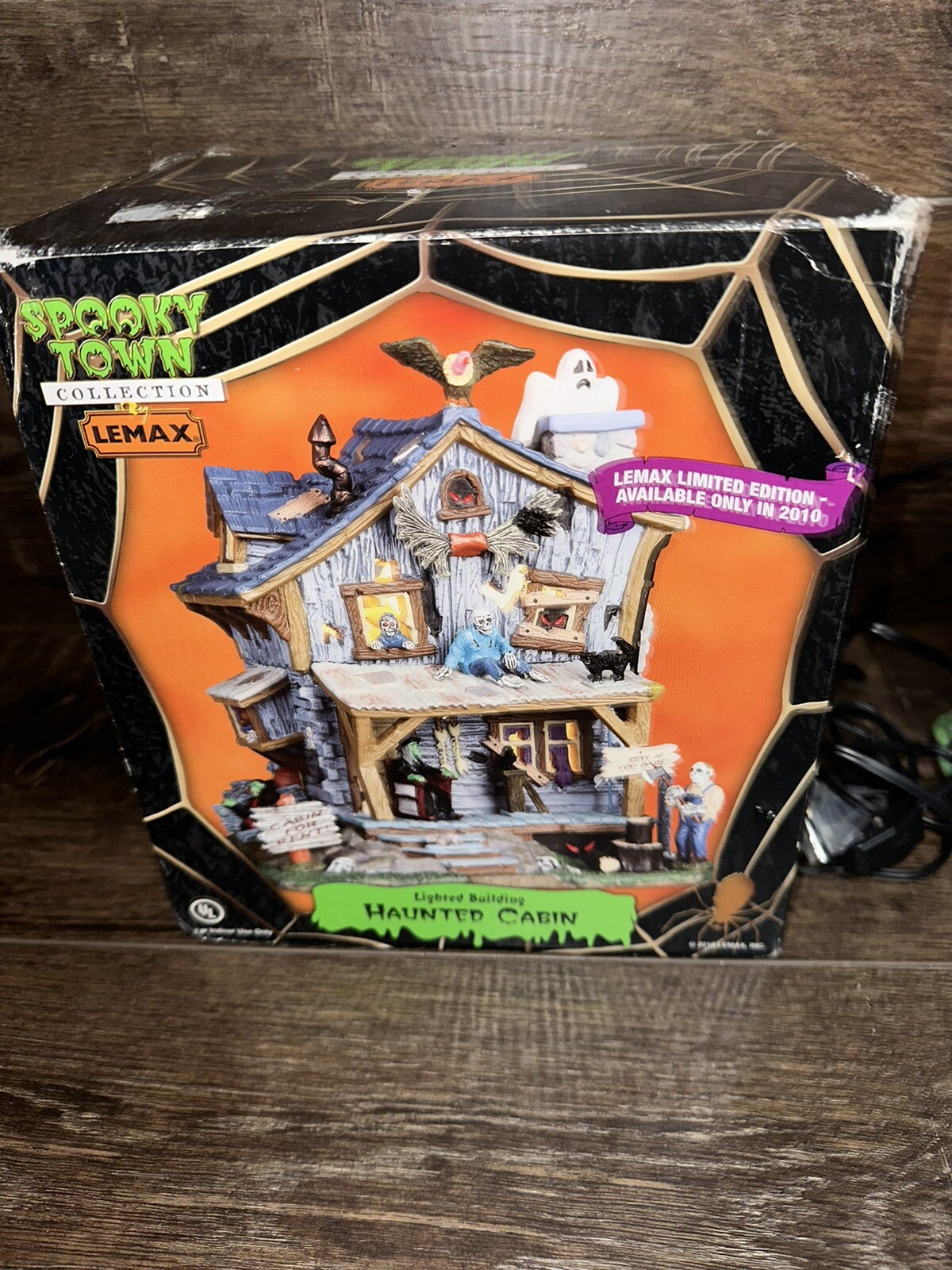 Lemax Spooky Town Haunted Cabin 2010 Limited Edition With Box Rare WORKS