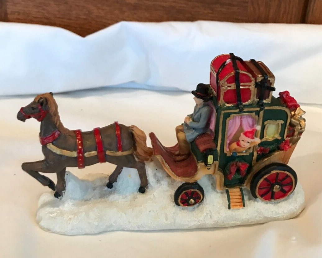 RARE Christmas Villag!! Colorful Coach With Luggage & Gifts!! SALE NEW PRICE!!