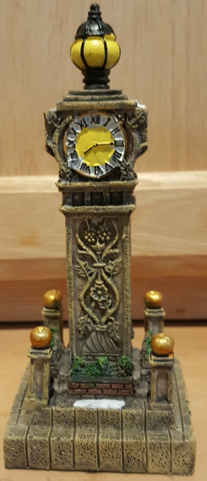 Holiday Time Christmas Village Rustic Beige Polyresin “Clock Tower”