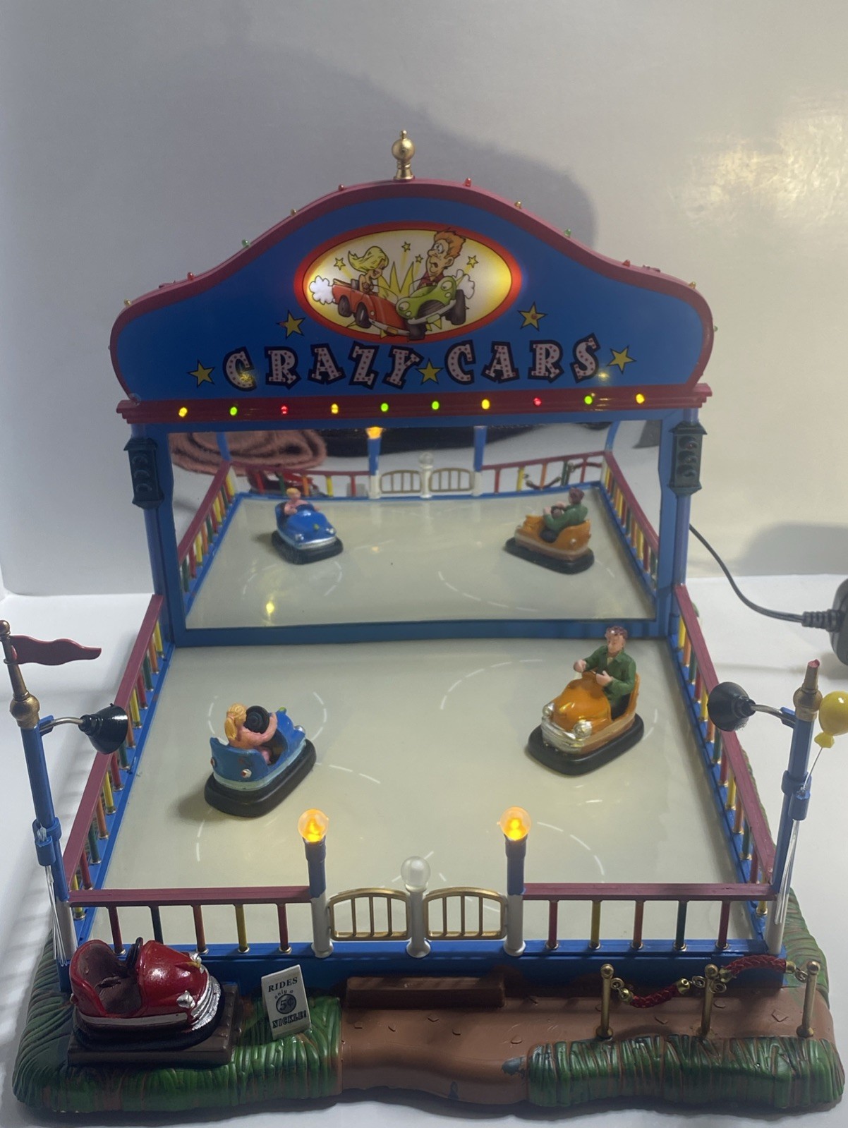 Lemax Village Collection Crazy Cars 2006 Animated Lights Tested Works Read Descr
