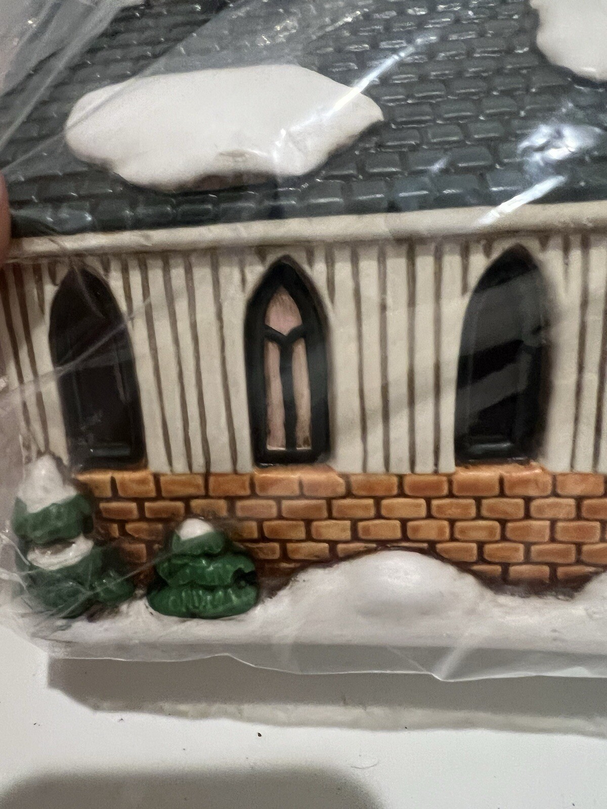 Colonial Village Lighted Church Lefton China 1989 Hand Painted Byron Wood #07333