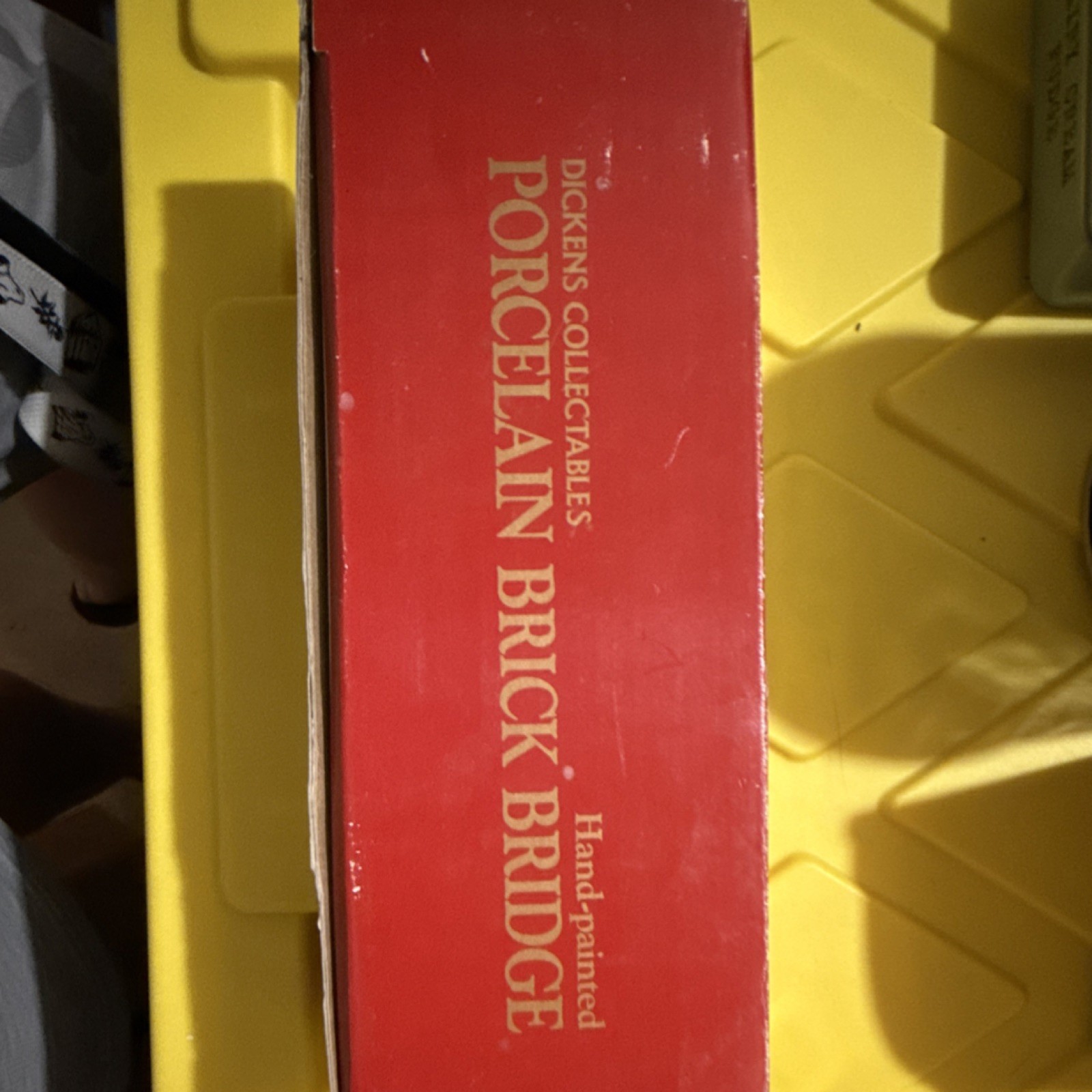 Dickens Collectables Christmas Village Porcelain Brick Bridge Hand Painted Boxed