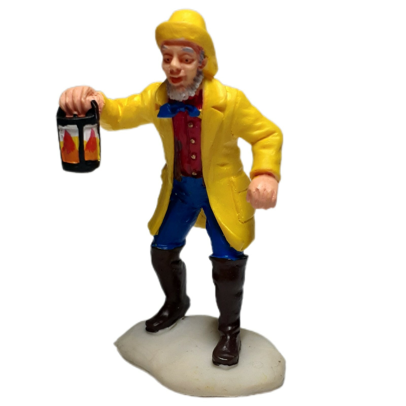Lemax Nautical Figure Man Yellow Rain Coat Slicker Carrying Lantern Retired