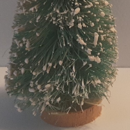 4.5″ Vintage Flocked Bottlebrush Christmas Tree for Village Scene