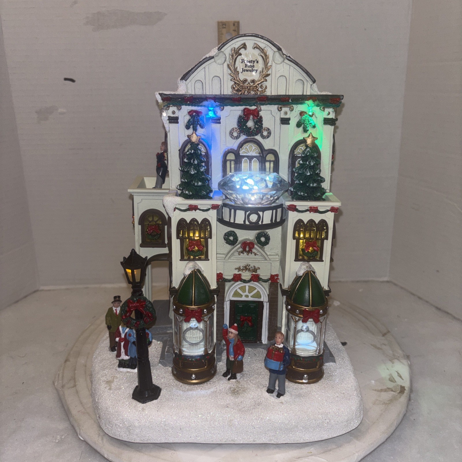 Musical LED Hand Painted Christmas Village Jewelry Store – 10.8H x 7W!