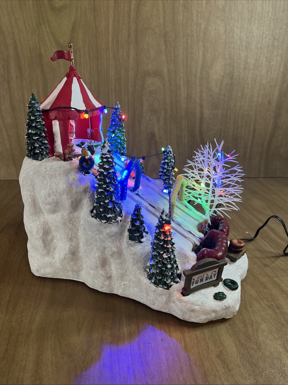 Crosslight Animated Snow Tubing Hill Holiday Christmas Village Lights And Music