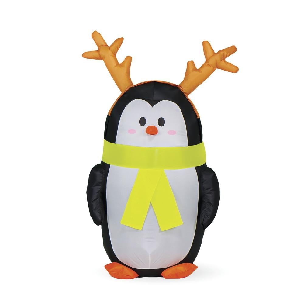 4′ LED Penguin w/ Antlers Christmas Inflatable Indoor Outdoor Holiday Decor