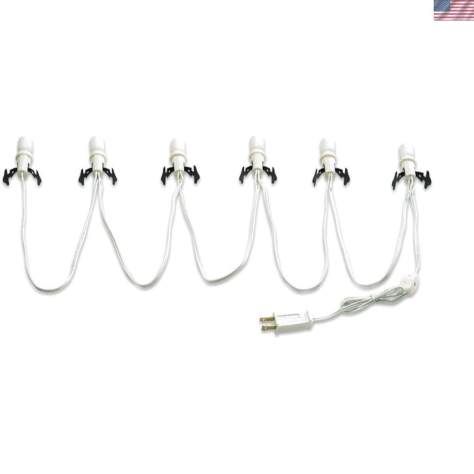 Village Collection 108 Inch Six Socket Christmas Light Set – Elegant White Glow