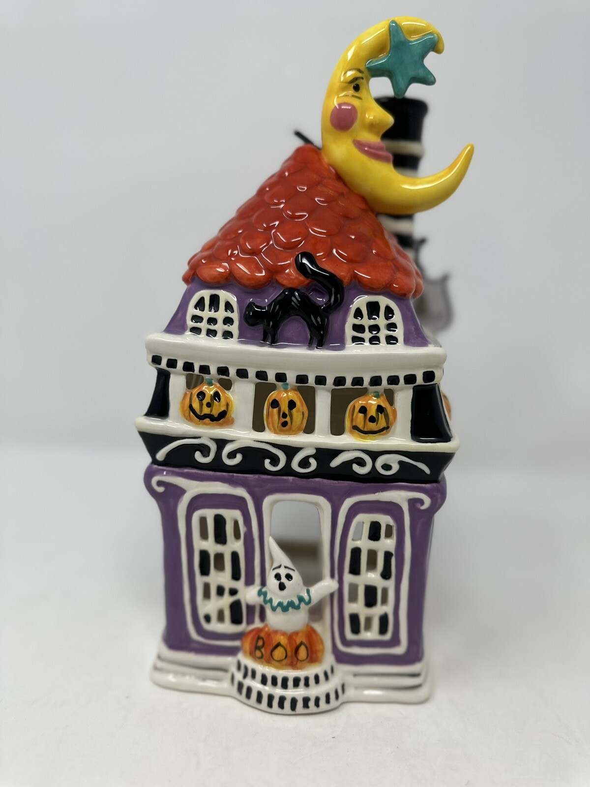 Blue Sky Clayworks Halloween Moon village house, Heather Goldminc, NEW