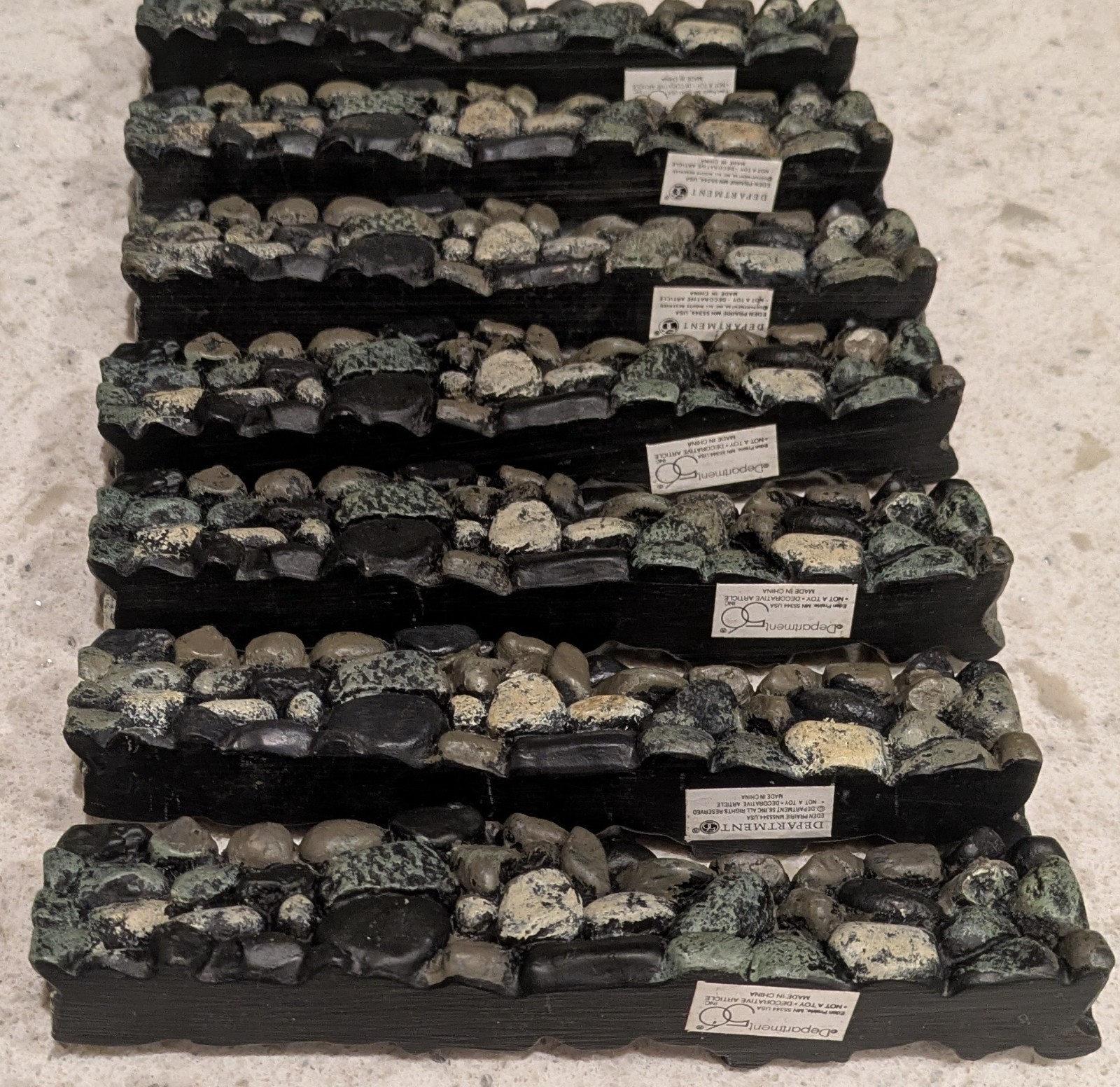 Department 56 Field Stone Walls Set of 7 NO BOX #52717 Autumn Vine Fall Leaves