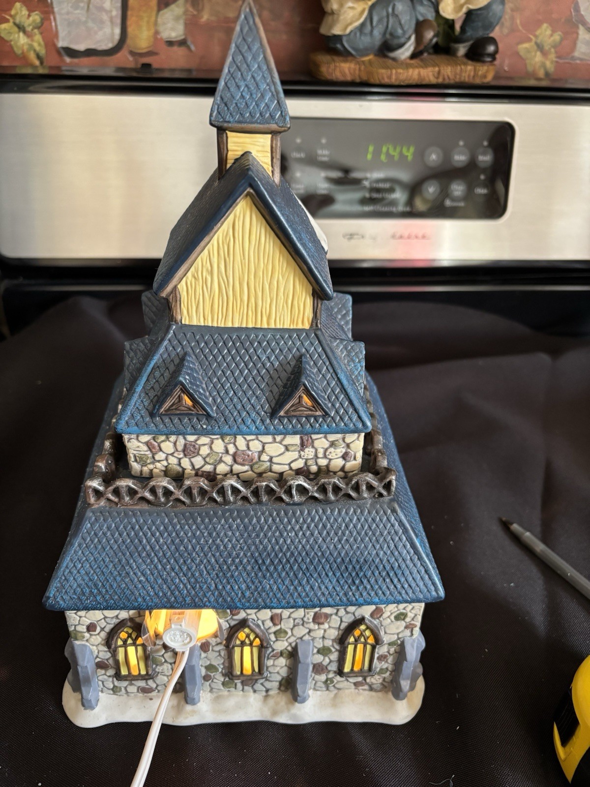Ceramic Light-Up Christmas Church Decoration